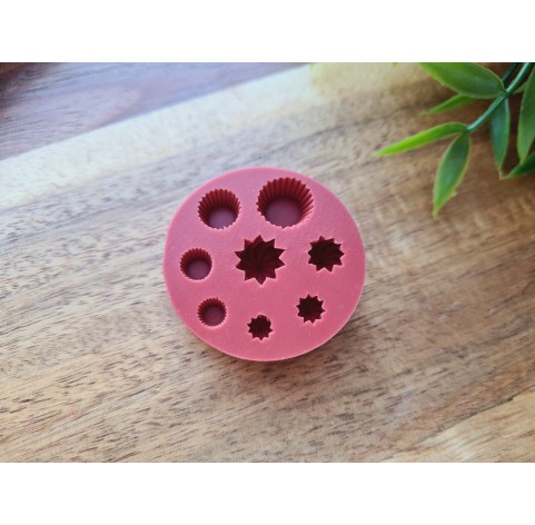 Silicone mold, Set of cupcake with cream, style 1, 8 elements, ~ Ø 0.6-1.2 cm, H:0.5-0.9 cm