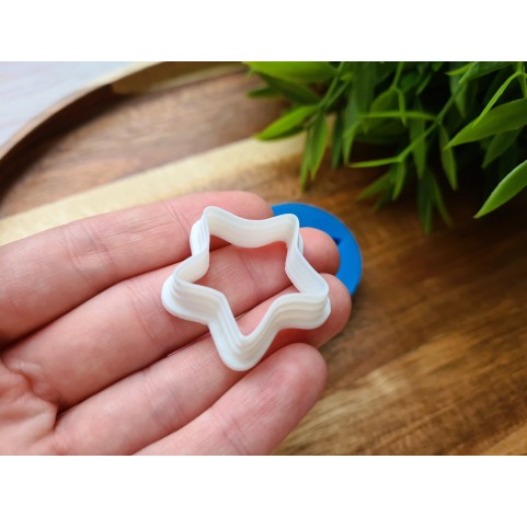 Silicone mold, Macaron, style 12, star, ~ Ø 2.8 cm, H:0.7 cm + cutter Ø 2.8 cm