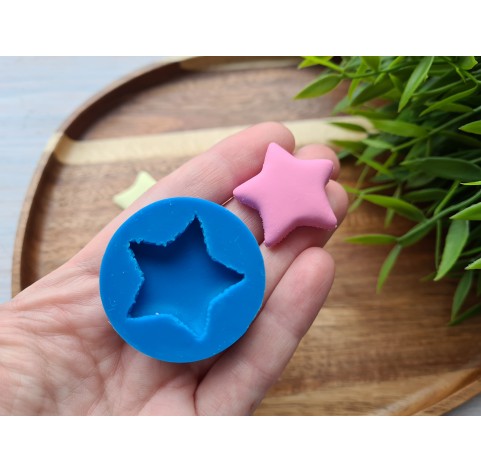 Silicone mold, Macaron, style 12, star, ~ Ø 2.8 cm, H:0.7 cm + cutter Ø 2.8 cm