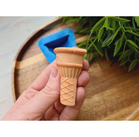 Silicone mold, Ice cream cone, style 10, ~ Ø 4.2*5.1 cm, H:1.9 cm