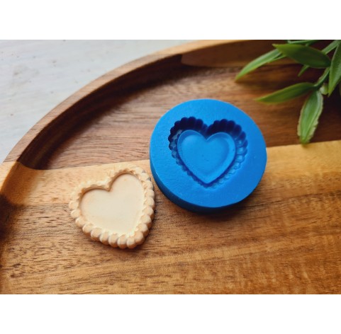 Silicone mold, Tartlet, style 4, heart, ~ 2.7*2.8 cm, H:0.6 cm