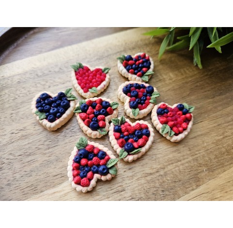 Silicone mold, Berries mix, style 5, strawberry, cherry, mini, 24 elements, ~ Ø 0.3-0.4 cm, H:0.3-0.4 cm