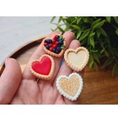 Silicone mold, Tartlet, style 4, heart, ~ 2.7*2.8 cm, H:0.6 cm