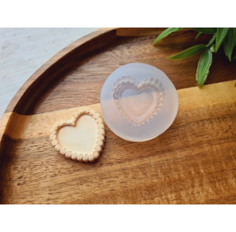 Silicone mold, Tartlet, style 4, heart, ~ 2.7*2.8 cm, H:0.6 cm