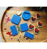 Silicone mold, Tartlet with berries and leaves, 1:6 scale