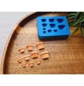 Silicone mold, Muffin, 1:12-1:6 scale, style 3, half, 10 elements, ~ 0.4-1.5 cm, H:0.3-0.7 cm