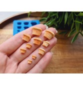 Silicone mold, Muffin, 1:12-1:6 scale, style 3, half, 10 elements, ~ 0.4-1.5 cm, H:0.3-0.7 cm