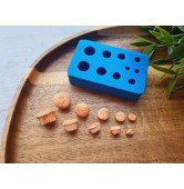 Silicone mold, Muffin, 1:12-1:6 scale, style 4, 10 elements, ~ 0.5-1.5 cm, H:0.3-1 cm