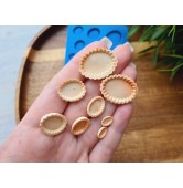Silicone mold, Tartlet, 1:12-1:6 scale, style 5, 8 elements, ~ 0.6-2.5 cm, H:0.3 cm
