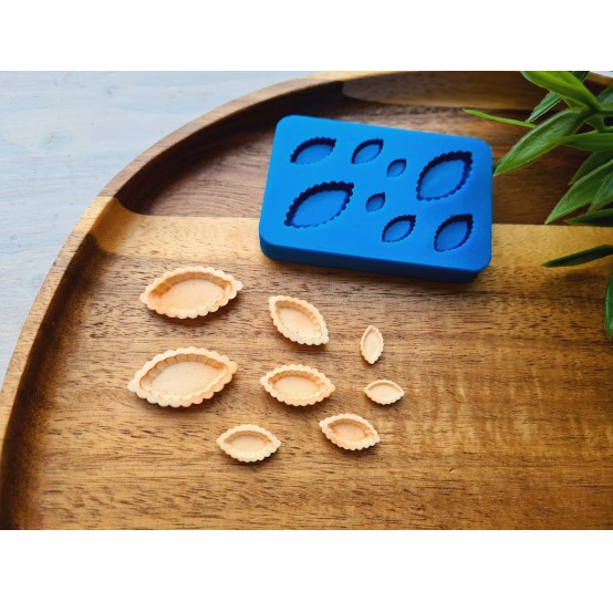 Silicone mold, Tartlet, 1:12-1:6 scale, style 6, 8 elements, ~ 0.5-2.5 cm, H:0.2-0.4 cm