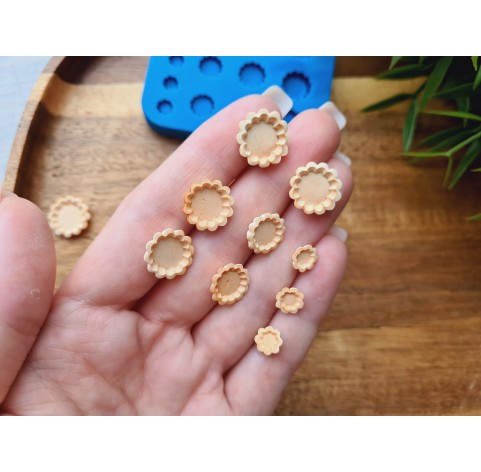 Silicone mold, Tartlet, 1:12-1:6 scale, style 7, 14 elements, ~ 0.7-1.3 cm, H:0.3 cm