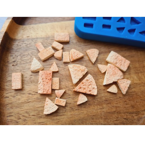 Silicone mold, Cake layer, 1:12-1:6 scale, style 1, 24 elements, ~ 0.5-1.6 cm, H:0.2-0.5 cm