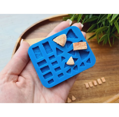 Silicone mold, Cake layer, 1:12-1:6 scale, style 1, 24 elements, ~ 0.5-1.6 cm, H:0.2-0.5 cm