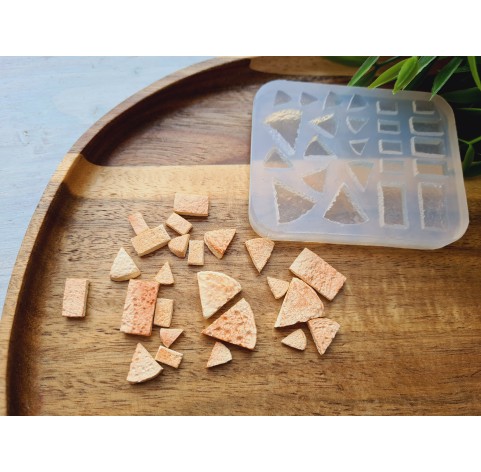 Silicone mold, Cake layer, 1:12-1:6 scale, style 1, 24 elements, ~ 0.5-1.6 cm, H:0.2-0.5 cm