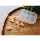 Silicone mold, Ice cream cone, 1:6 scale, style 1, 6 elements, ~ Ø 1.4 cm, H:1.9 cm