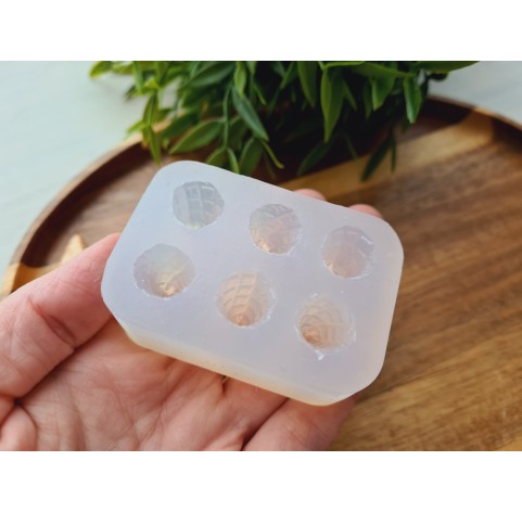 Silicone mold, Ice cream cone, 1:6 scale, style 1, 6 elements, ~ Ø 1.4 cm, H:1.9 cm