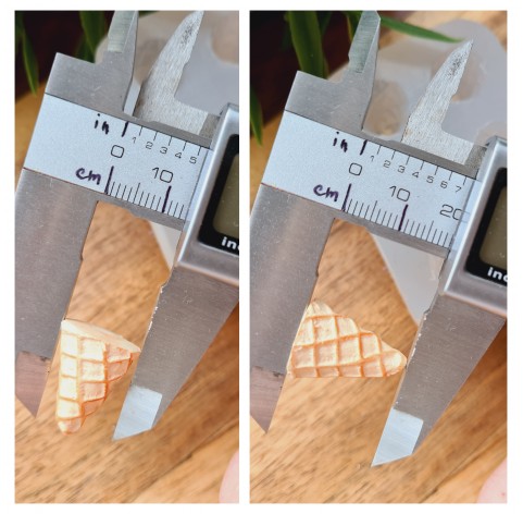 Silicone mold, Ice cream cone, 1:6 scale, style 1, 6 elements, ~ Ø 1.4 cm, H:1.9 cm