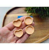 Silicone mold, Tartlet, 1:6 scale, style 8, 4 elements, ~ 2.2-2.6 cm, H:0.9 cm