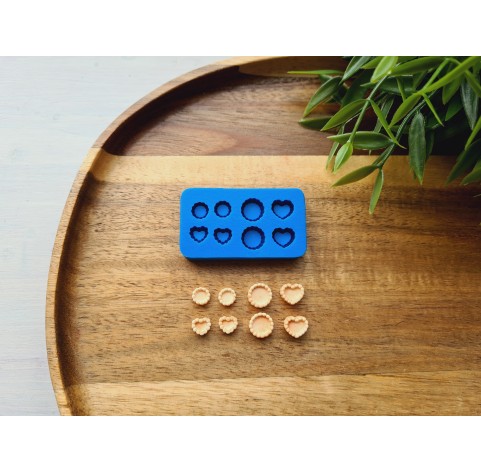 Silicone mold, Tartlet, 1:20, 1:25 scale, style 10, 8 elements, ~ 0.7-1 cm, H:0.5 cm