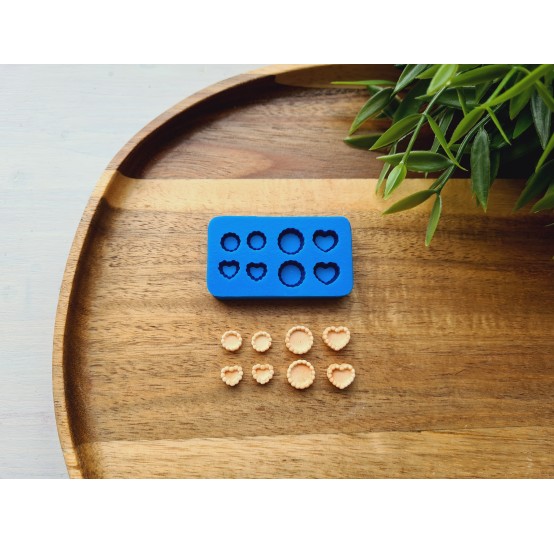 Silicone mold, Tartlet, 1:20, 1:25 scale, style 10, 8 elements, ~ 0.7-1 cm, H:0.5 cm