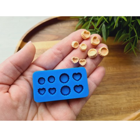 Silicone mold, Tartlet, 1:20, 1:25 scale, style 10, 8 elements, ~ 0.7-1 cm, H:0.5 cm