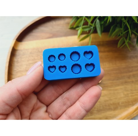 Silicone mold, Tartlet, 1:20, 1:25 scale, style 10, 8 elements, ~ 0.7-1 cm, H:0.5 cm