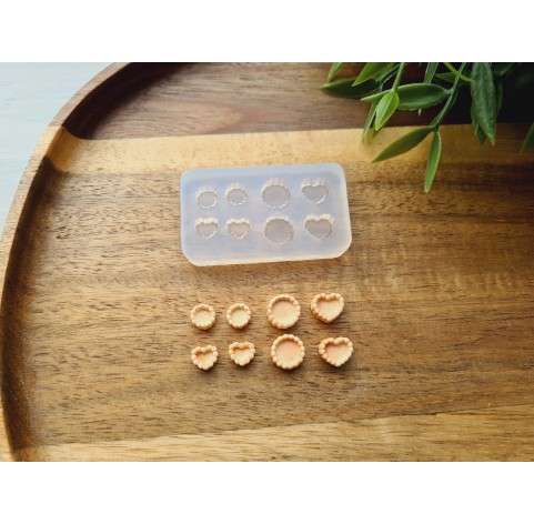 Silicone mold, Tartlet, 1:20, 1:25 scale, style 10, 8 elements, ~ 0.7-1 cm, H:0.5 cm