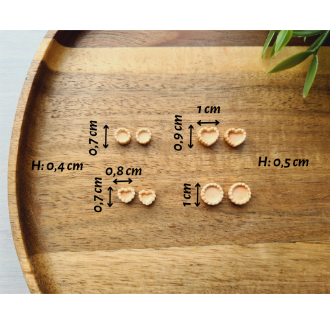 Silicone mold, Tartlet, 1:20, 1:25 scale, style 10, 8 elements, ~ 0.7-1 cm, H:0.5 cm