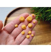 Silicone mold, Pudding, 1:6-1:18 scale, style 1, caramel, 11 elements, ~ Ø 0.5-1.2 cm, H:0.3-0.7 cm