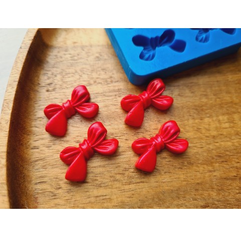 Silicone mold, Bow, style 1, 4 elements, ~ 1.3*2.2 cm, H:0.6 cm