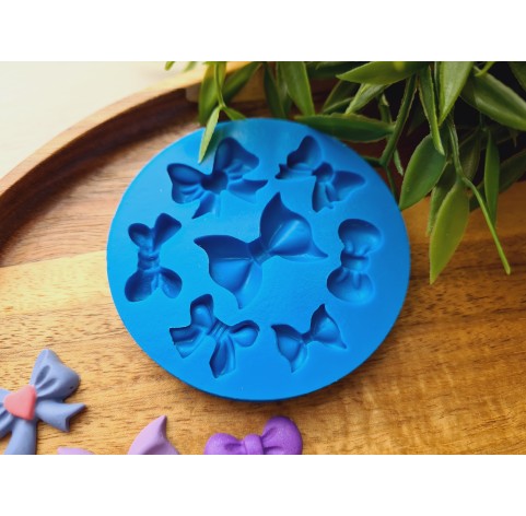 Silicone mold, Bow, style 5, 7 elements, ~ 1-2.6 cm, H:0.3-0.6 cm