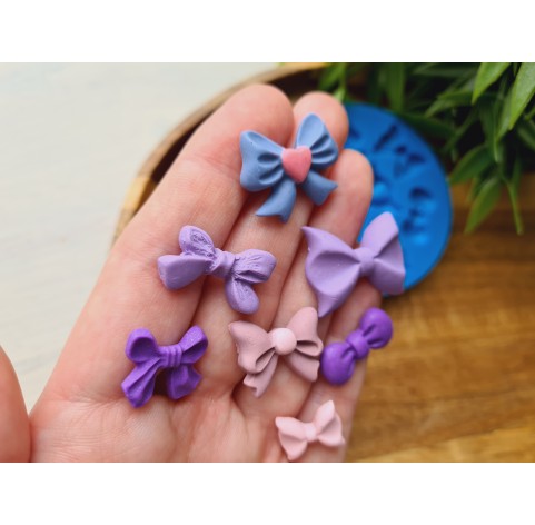 Silicone mold, Bow, style 5, 7 elements, ~ 1-2.6 cm, H:0.3-0.6 cm