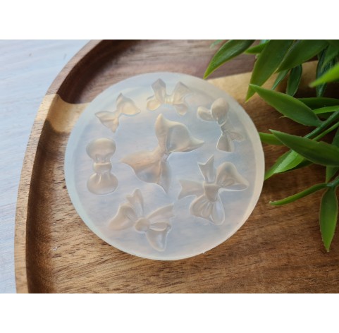 Silicone mold, Bow, style 5, 7 elements, ~ 1-2.6 cm, H:0.3-0.6 cm