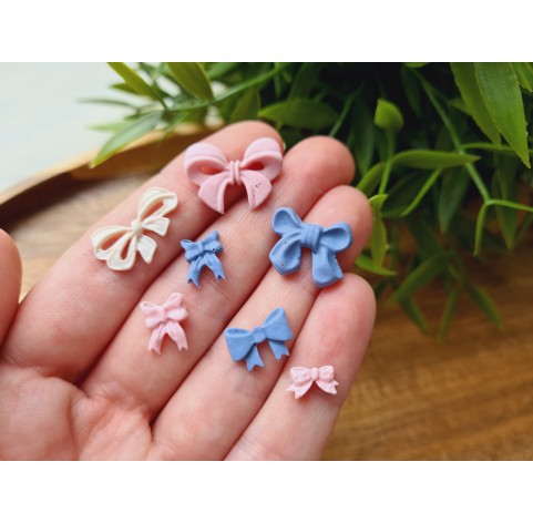 Silicone mold, Bow, style 4, 19 elements, ~ 0.8-2 cm, H:0.2 cm