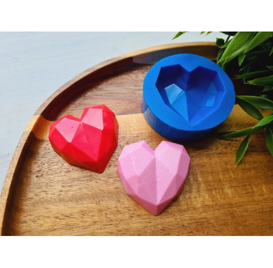 Silicone mold, Heart, style 1, large, ~ 4.1*4.2 cm, H:1.3 cm