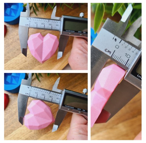 Silicone mold, Heart, style 1, large, ~ 4.1*4.2 cm, H:1.3 cm