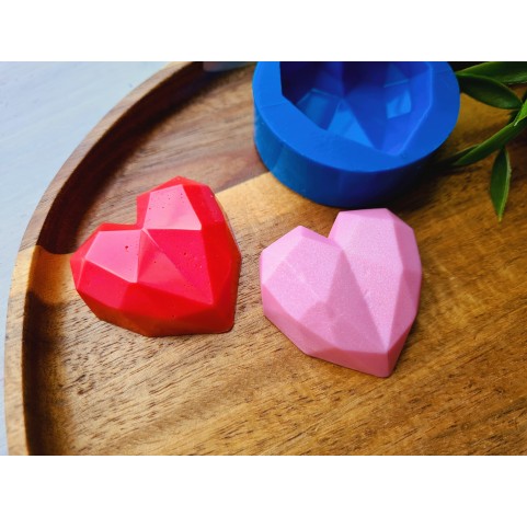 Silicone mold, Heart, style 1, large, ~ 4.1*4.2 cm, H:1.3 cm