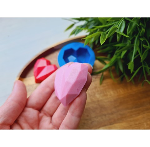Silicone mold, Heart, style 1, large, ~ 4.1*4.2 cm, H:1.3 cm