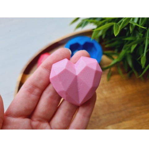 Silicone mold, Heart, style 1, large, ~ 4.1*4.2 cm, H:1.3 cm