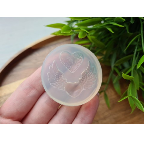 Silicone mold, Heart, style 2, 2 elements, ~ 1.5-3.5 cm, H:0.3-0.5 cm