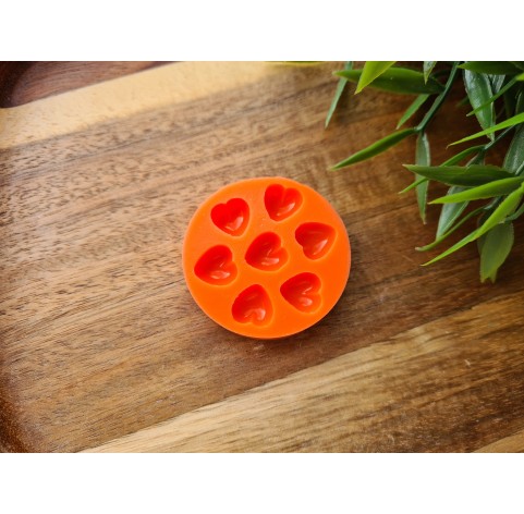 Silicone mold, Heart, style 8, small, 7 elements, ~ Ø 1 cm, H:0.5 cm