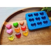 Silicone mold, Heart, style 9, 9 elements, ~ 1.4*1.6 cm, H:0.9 cm
