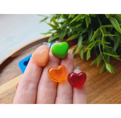 Silicone mold, Heart, style 9, 9 elements, ~ 1.4*1.6 cm, H:0.9 cm
