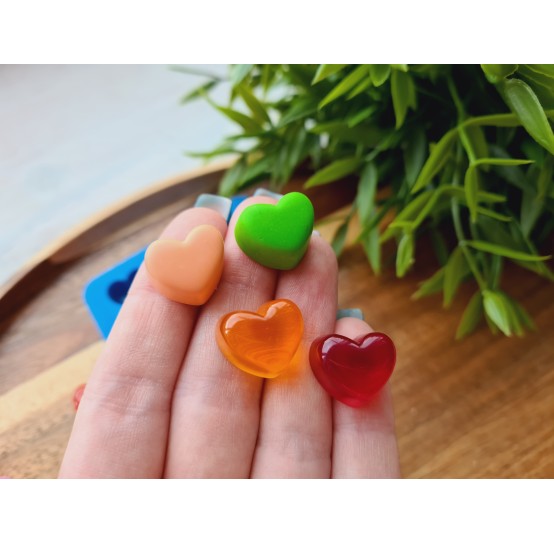 Silicone mold, Heart, style 9, 9 elements, ~ 1.4*1.6 cm, H:0.9 cm