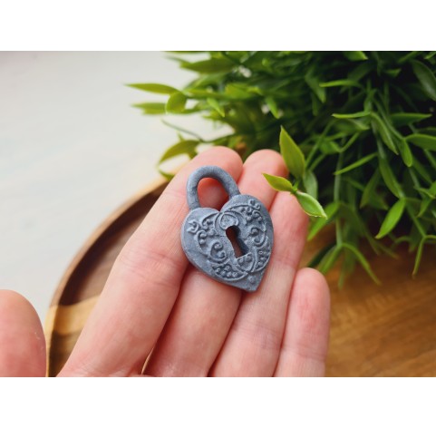 Silicone mold, Lock, heart, style 1, ~ 2.6*3.6 cm, H:0.5 cm