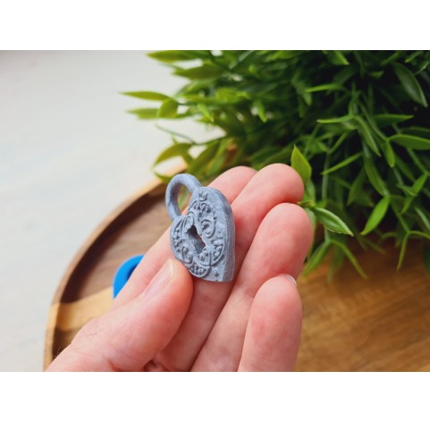 Silicone mold, Lock, heart, style 1, ~ 2.6*3.6 cm, H:0.5 cm
