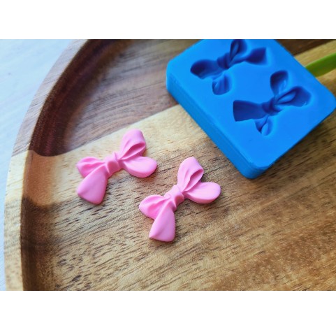 Silicone mold, Bow, style 1, 2 elements, ~ 1.2*2.1 cm, H:0.3 cm