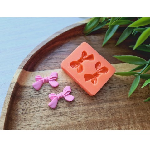 Silicone mold, Bow, style 1, 2 elements, ~ 1.2*2.1 cm, H:0.3 cm