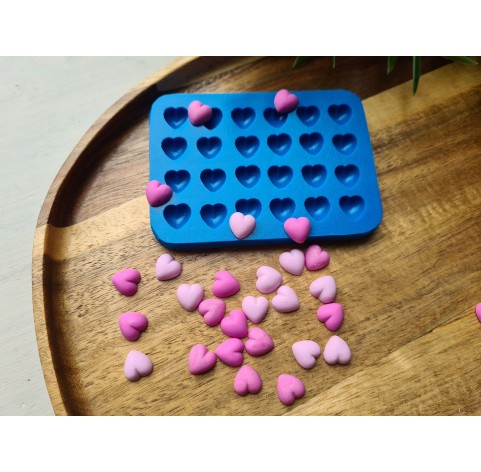 Silicone mold, Heart, style 8, small, 24 elements, ~ Ø 1 cm, H:0.5 cm