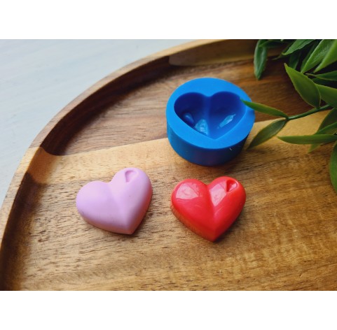 Silicone mold, Heart, style 11, ~ 2.3*2.8 cm, H:1.1 cm